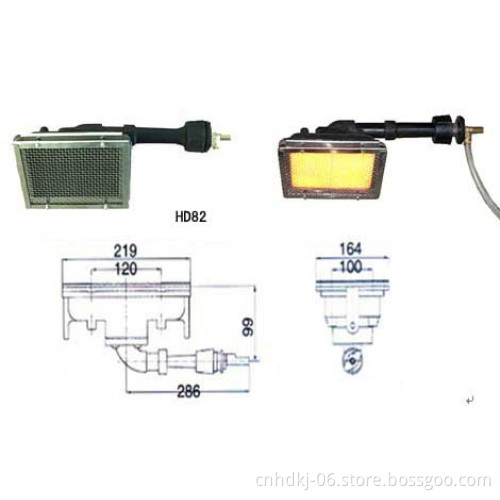 Thermostat catalytic infrared gas fired burner for pizza oven